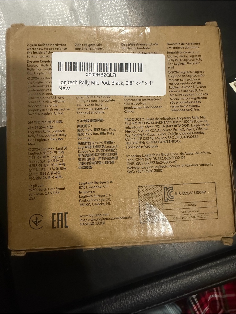Logitech V-U0049 Rally Mic Pod Microphone Graphite New In Box - Picture 2 of 10
